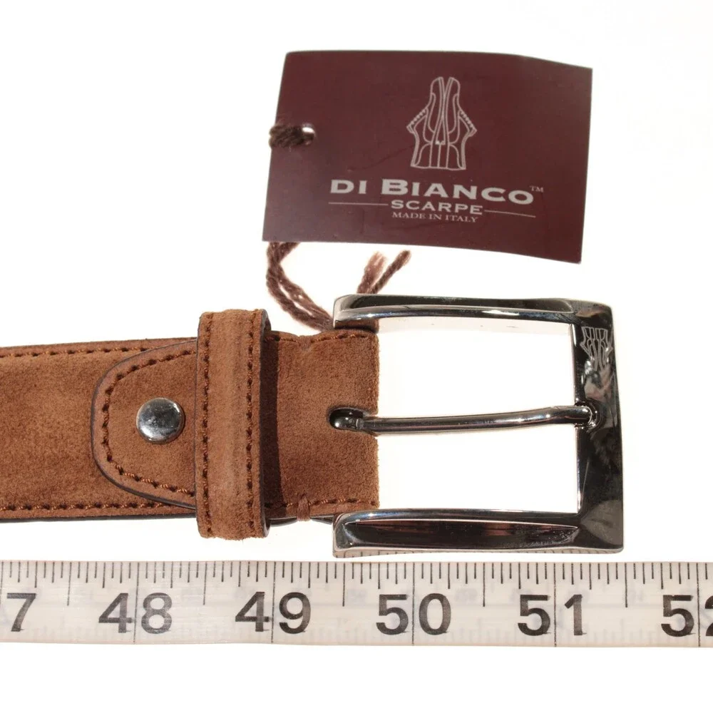 Di Bianco NWT Cut to Size Dress Belt In Solid Brown Suede Leather One Size